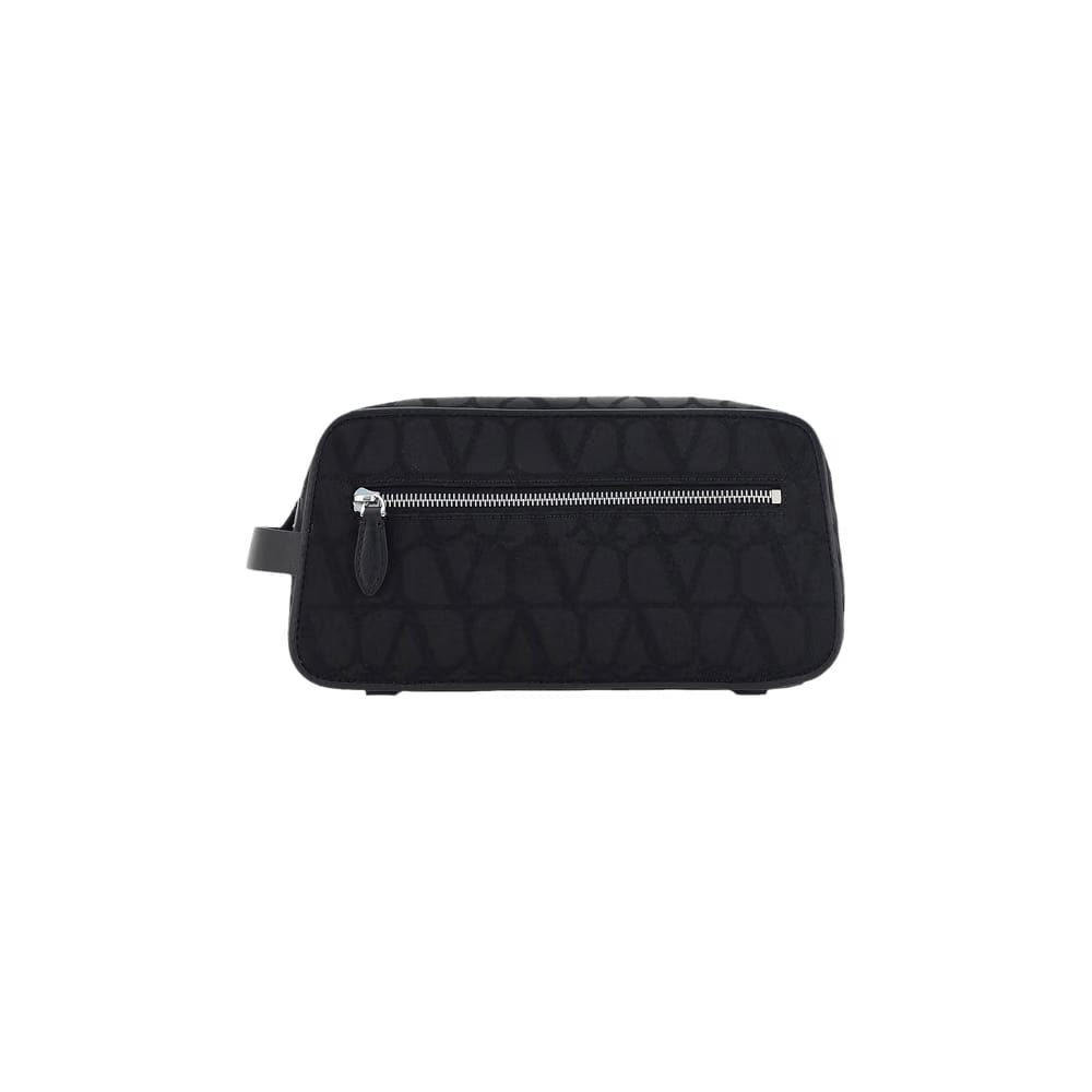 Valentino Iconographe Zip Up Wash Bag Black