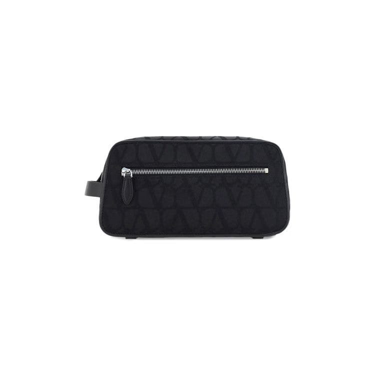 Valentino Iconographe Zip Up Wash Bag Black
