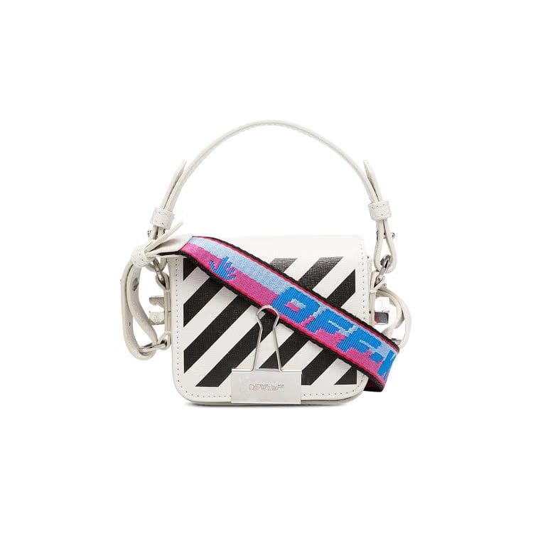 Off-White Diag Baby Flap Shoulder Bag White/Black