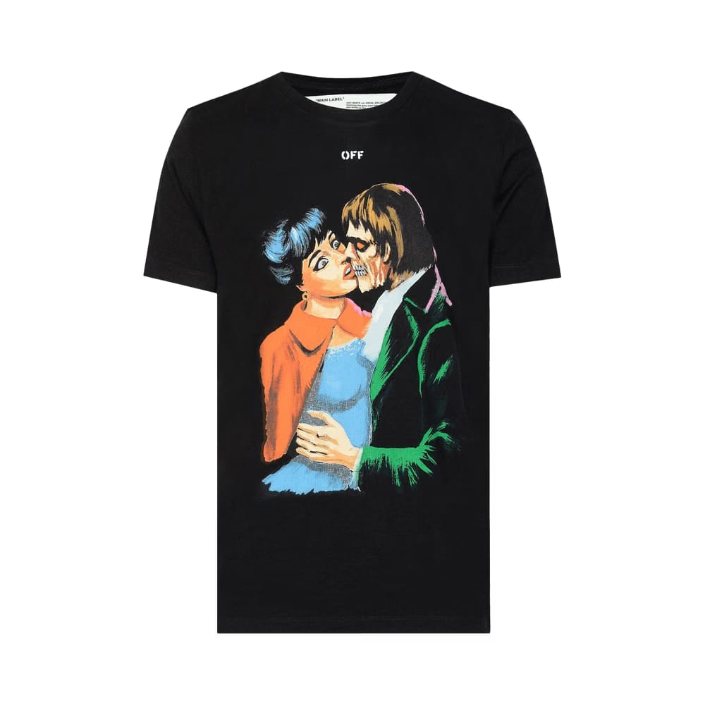 Off-White Kiss Print Crewneck T-Shirt Black