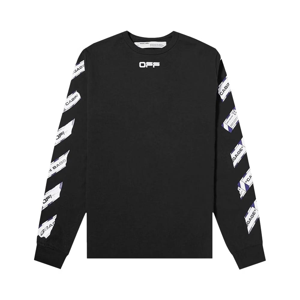 Off-White Airport Tape Long-Sleeve T-Shirt Black