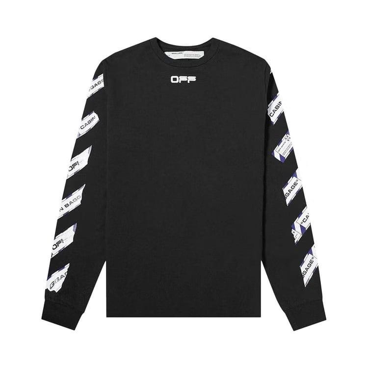 Off-White Airport Tape Long-Sleeve T-Shirt Black