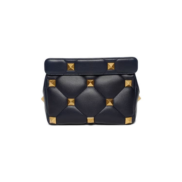 Valentino Medium Roman Stud Top Handle Bag Marine