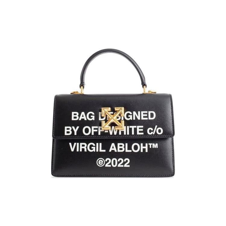 Off-White Jitney 1.4 Top Handle Bag Black/White