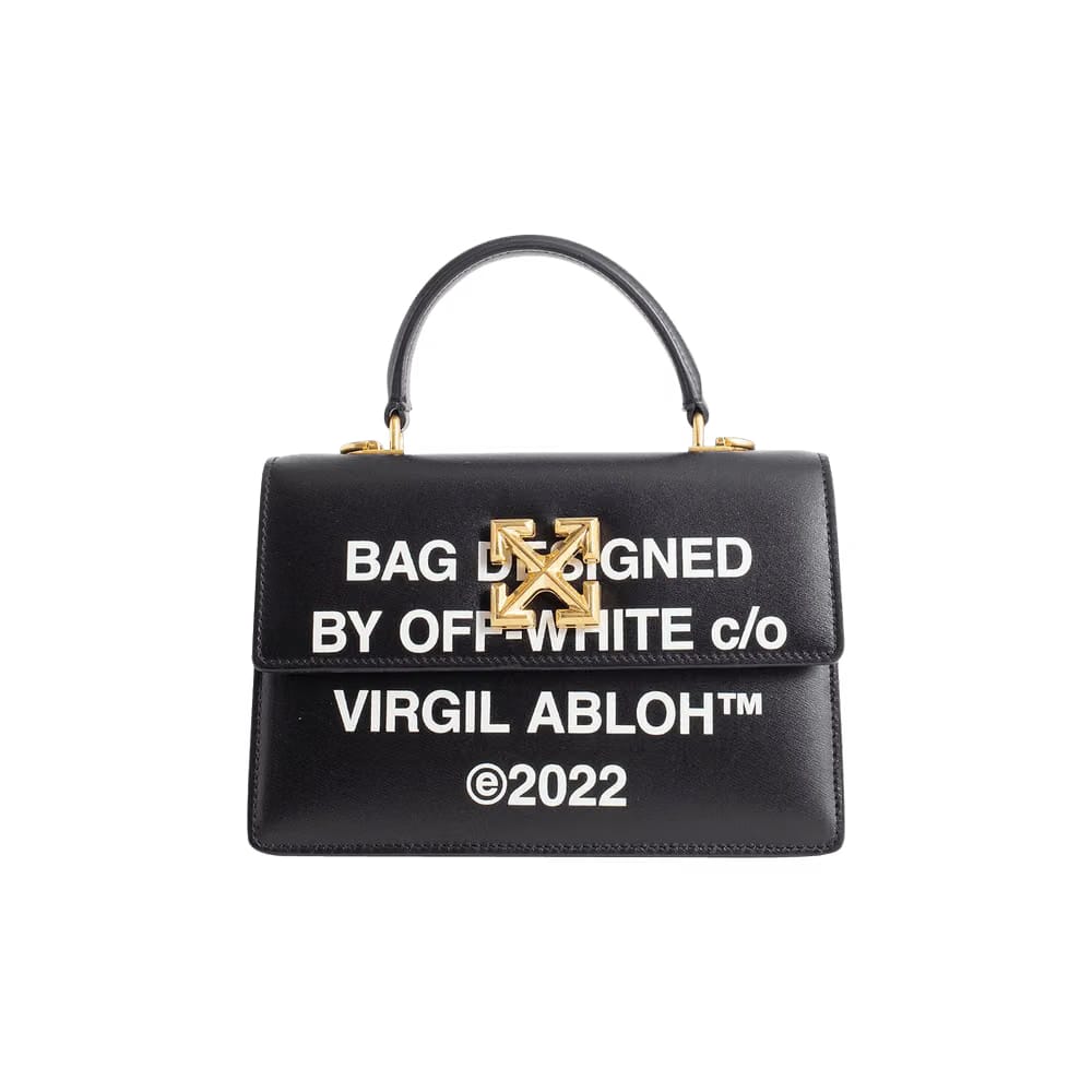 Off-White Jitney 1.4 Top Handle Bag Black/White