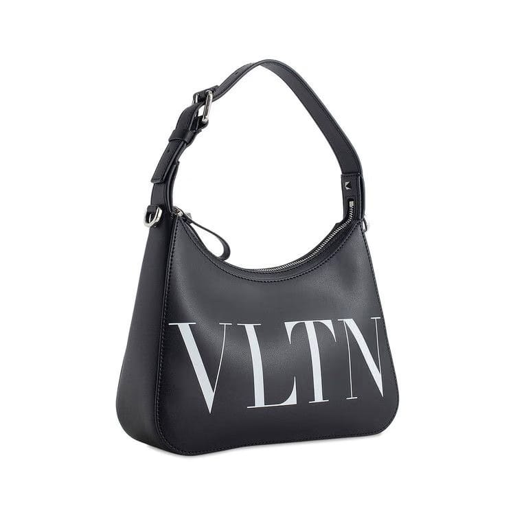 Valentino Logo Hobo Bag Black