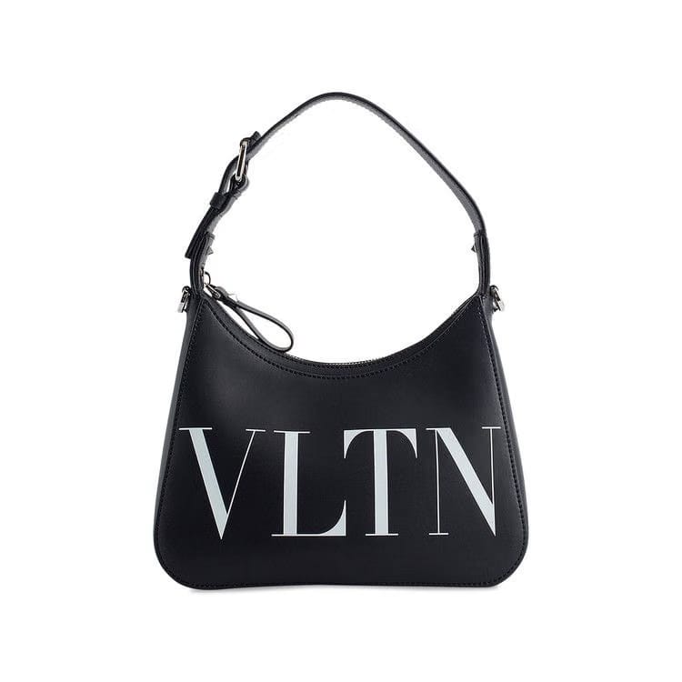 Valentino Logo Hobo Bag Black