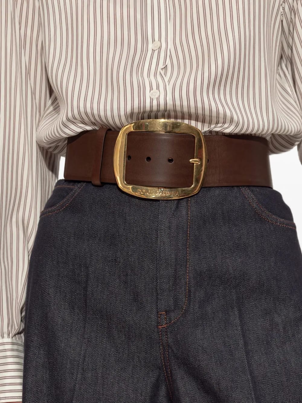 logo-lettering logo leather belt