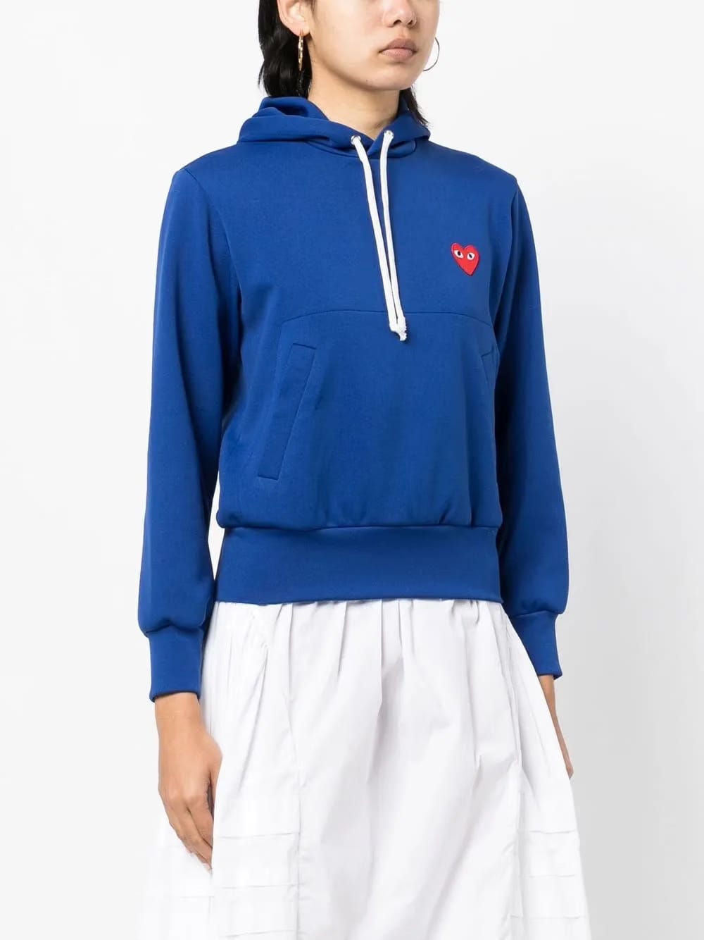 heart-patch drawstring Hoodie