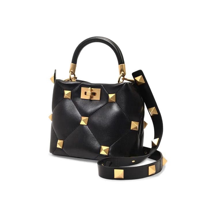 Valentino Roman Stud Small Shoulder Bag Black
