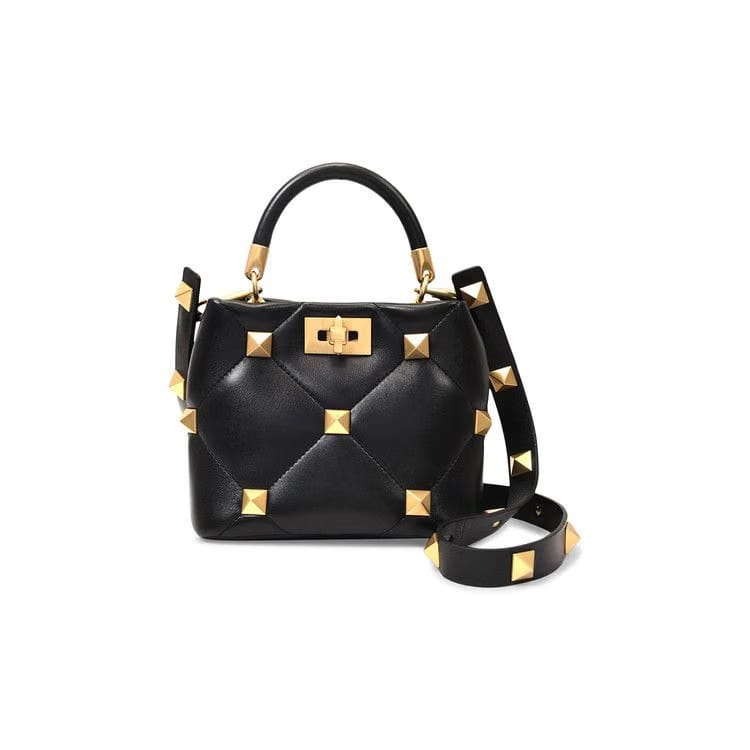 Valentino Roman Stud Small Shoulder Bag Black