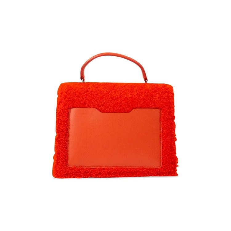 Off-White Shearling 2.8 Jintey Shoulder Bag Red