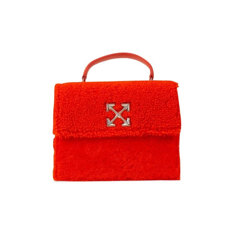 Off-White Shearling 2.8 Jintey Shoulder Bag Red