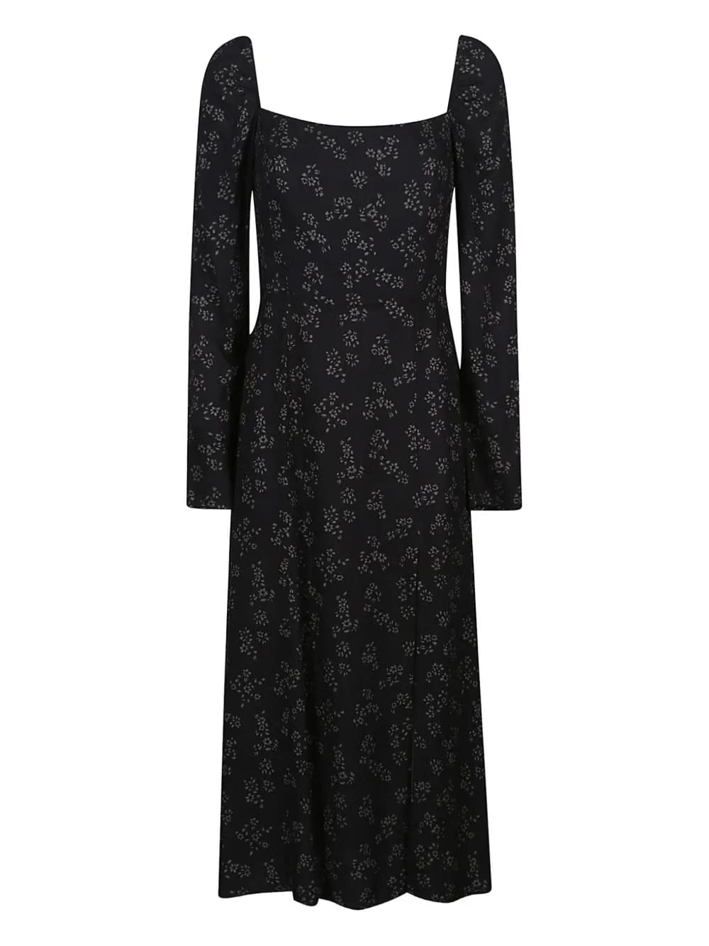 square-neck floral-print dress