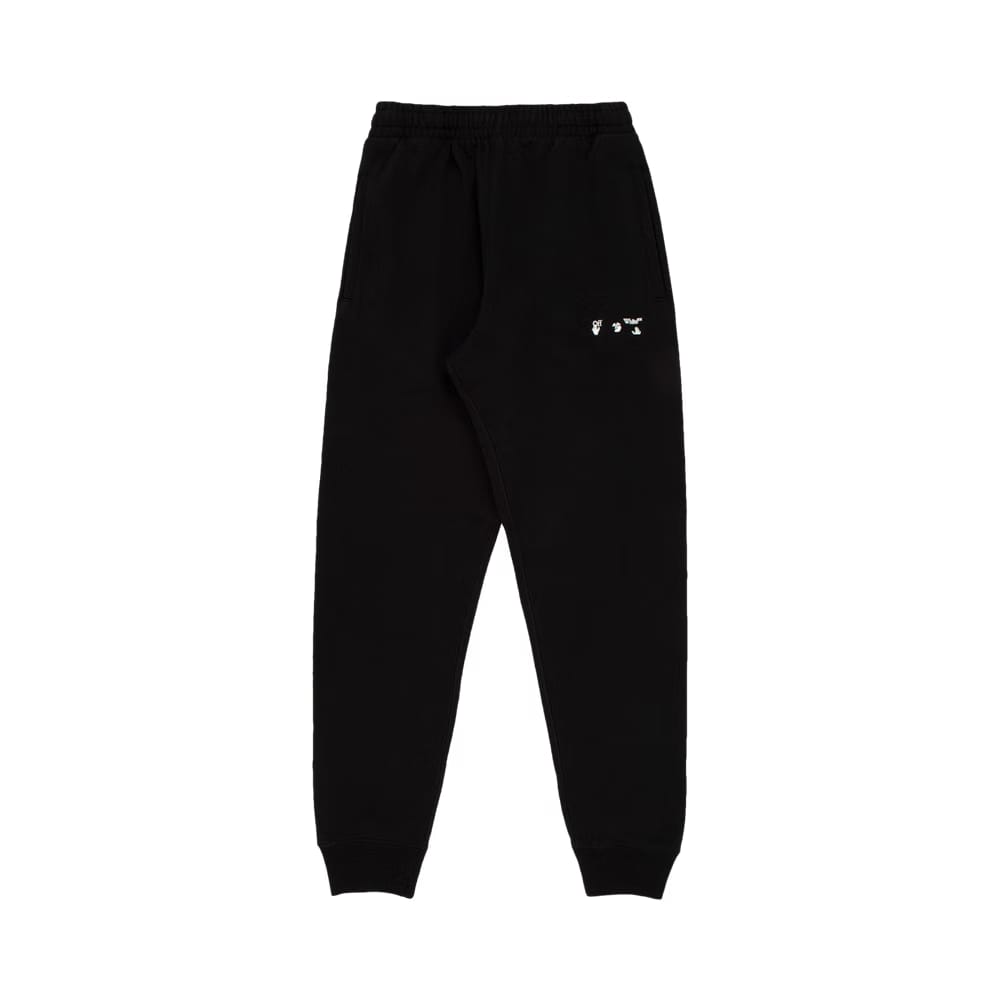 Off-White OW Logo Slim Cuffed Sweatpant Black/White