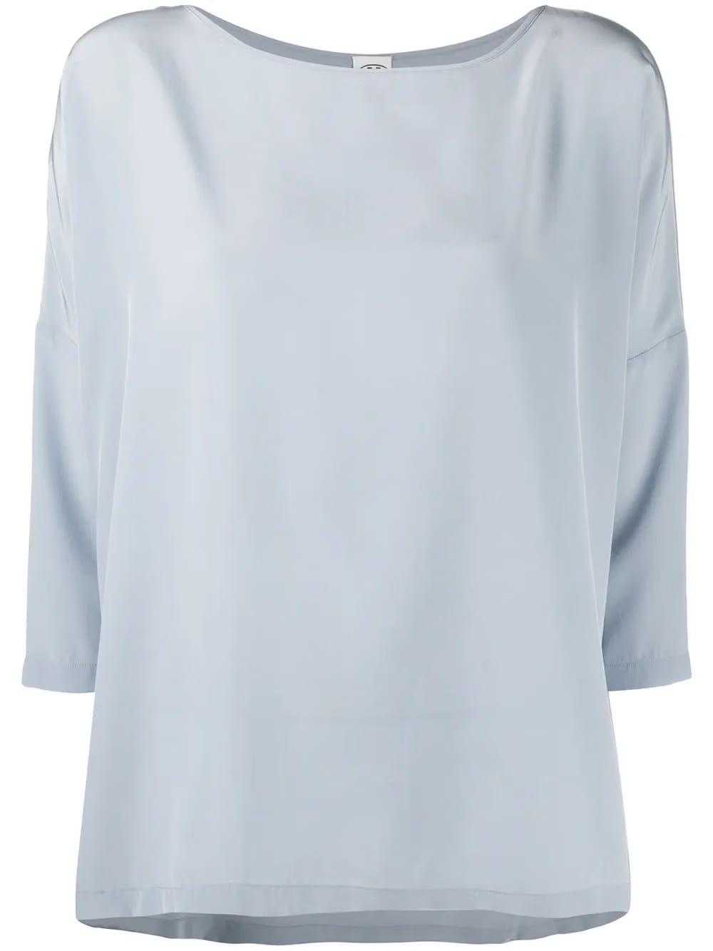 cropped sleeve silk T-Shirt