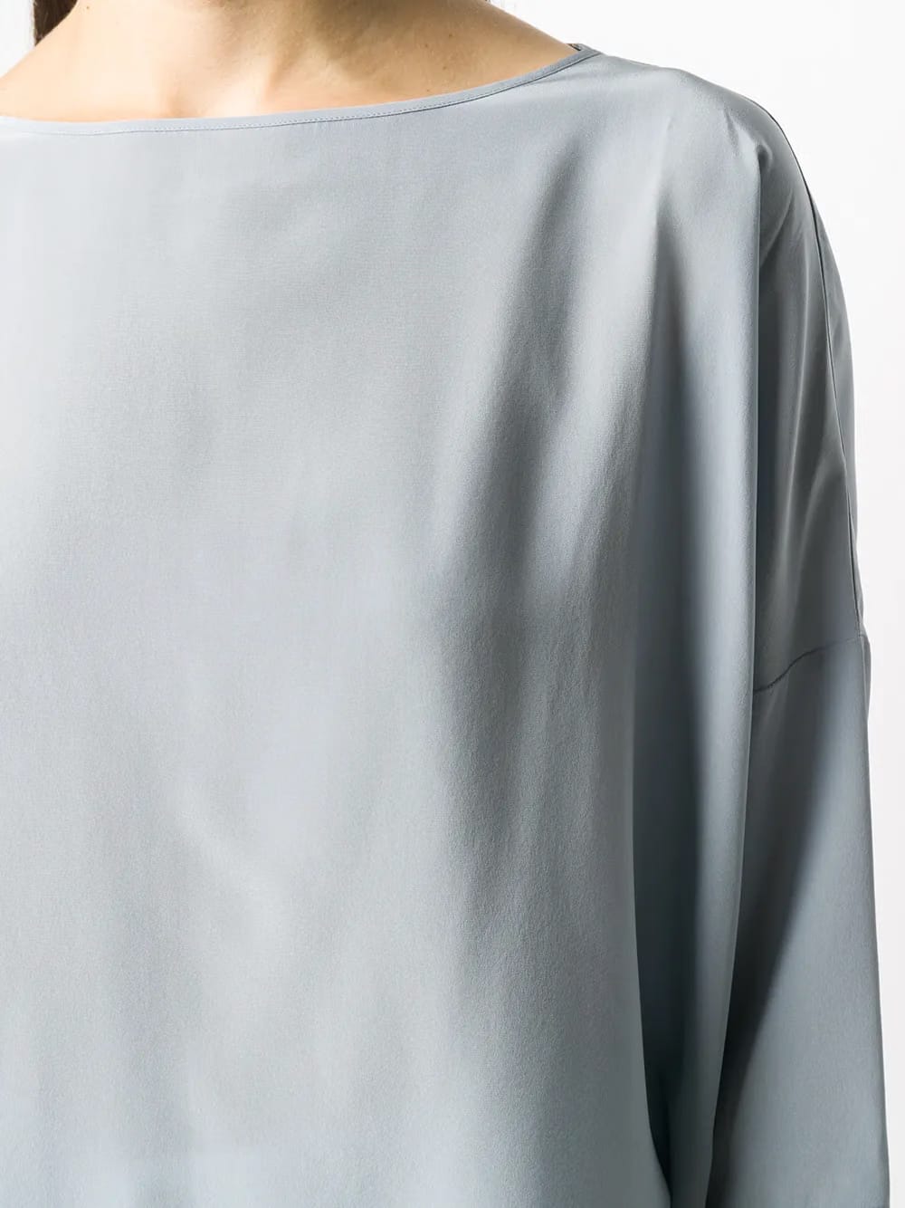 cropped sleeve silk T-Shirt