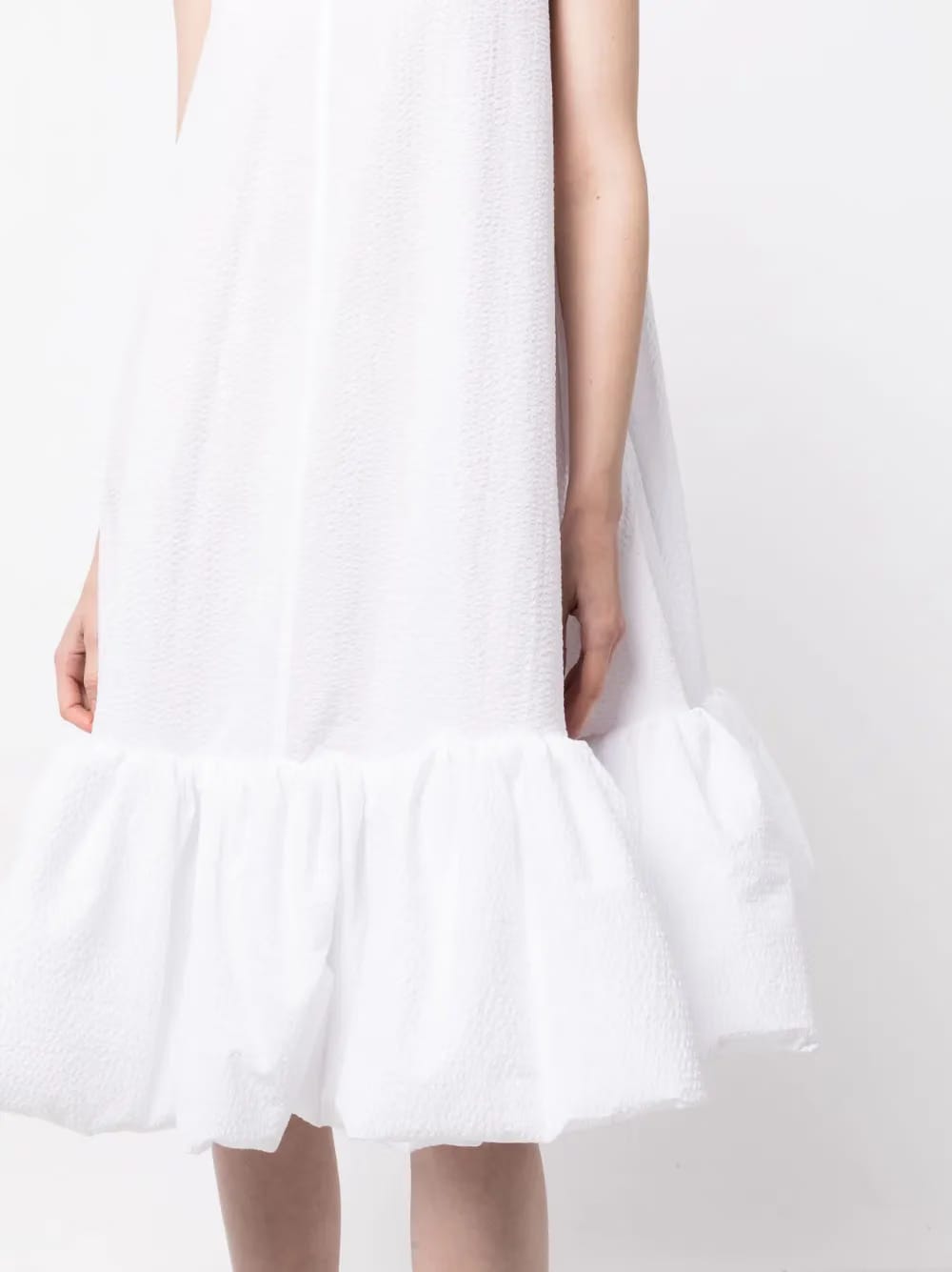 puffball hem sleeveless cotton dress