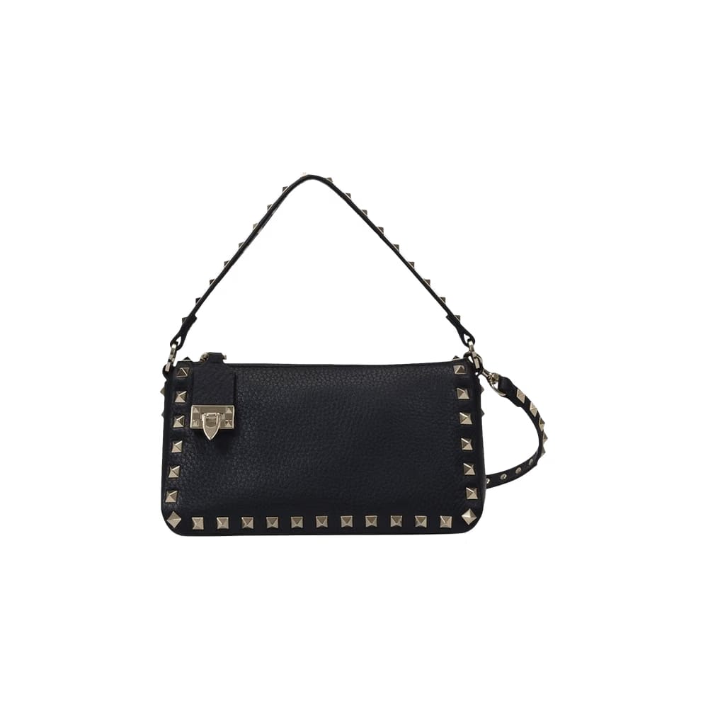 Valentino Rockstud Small Leather Shoulder Bag Black