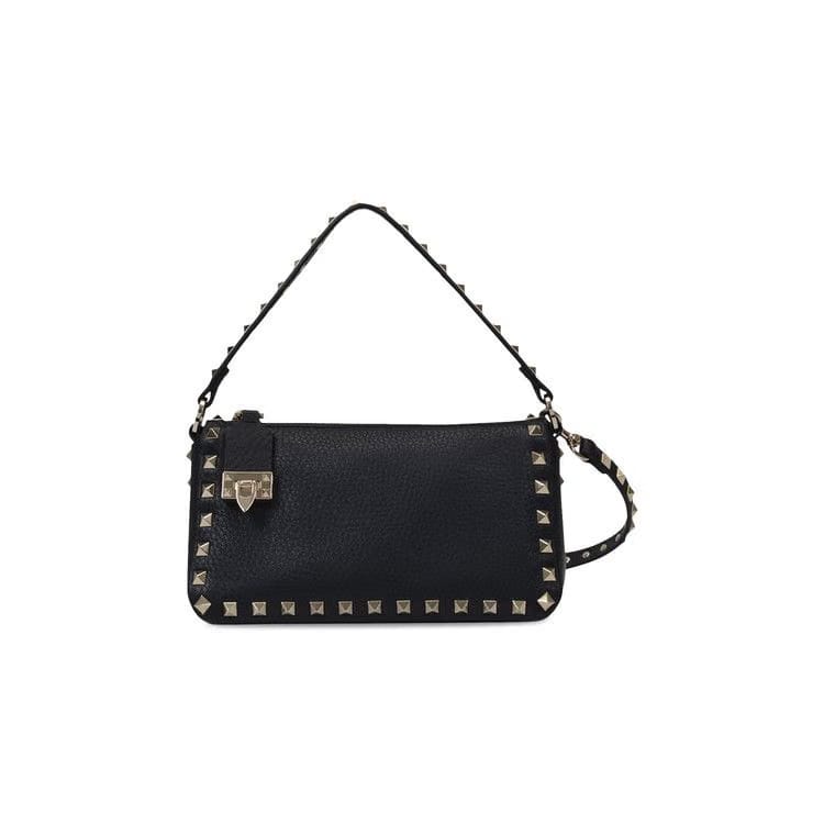 Valentino Rockstud Small Leather Shoulder Bag Black