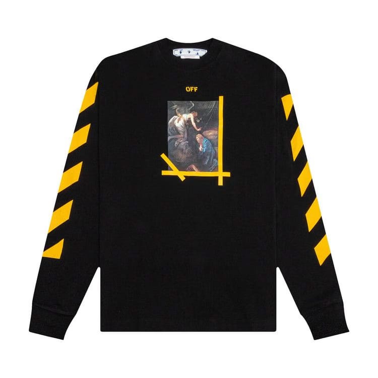 Off-White Diagonal Arrow Caravaggio Skate Long-Sleeve Tee Black/White