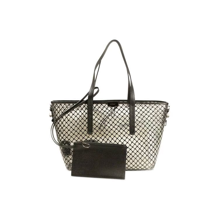 Off-White PVC Net Tote Bag Black/Clear