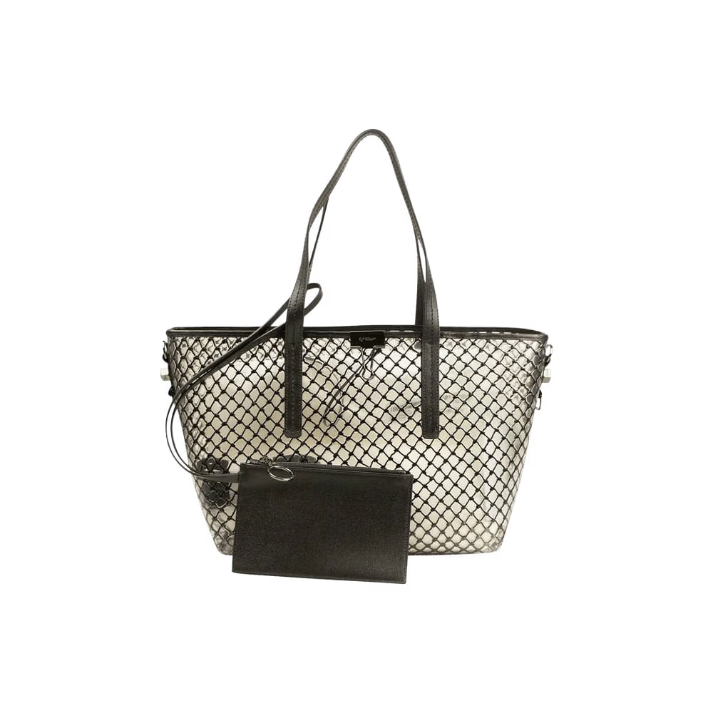 Off-White PVC Net Tote Bag Black/Clear