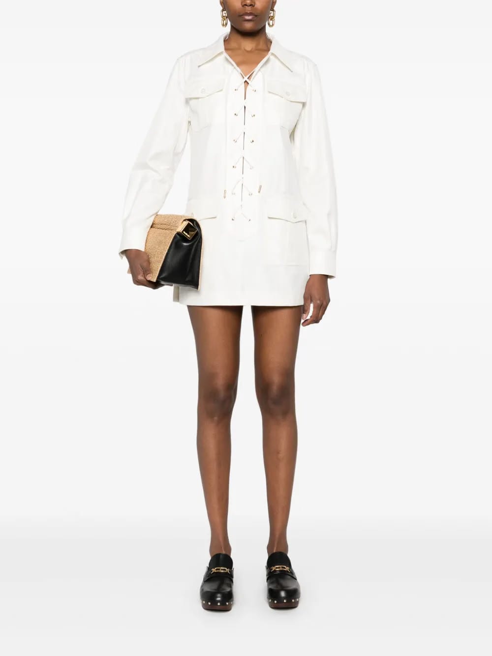 crossover-drawstring tunic