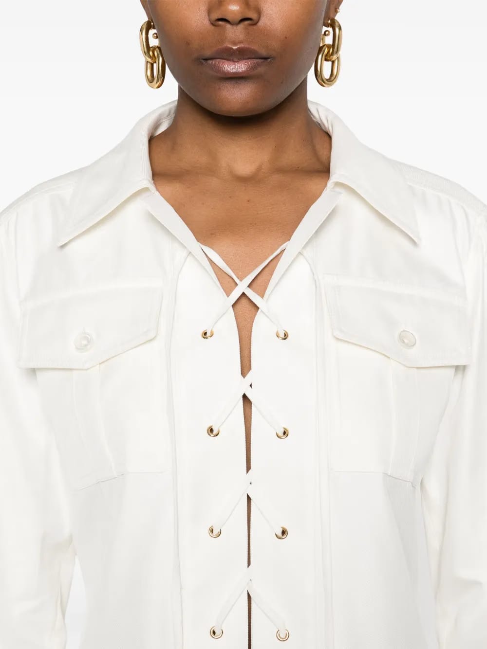 crossover-drawstring tunic