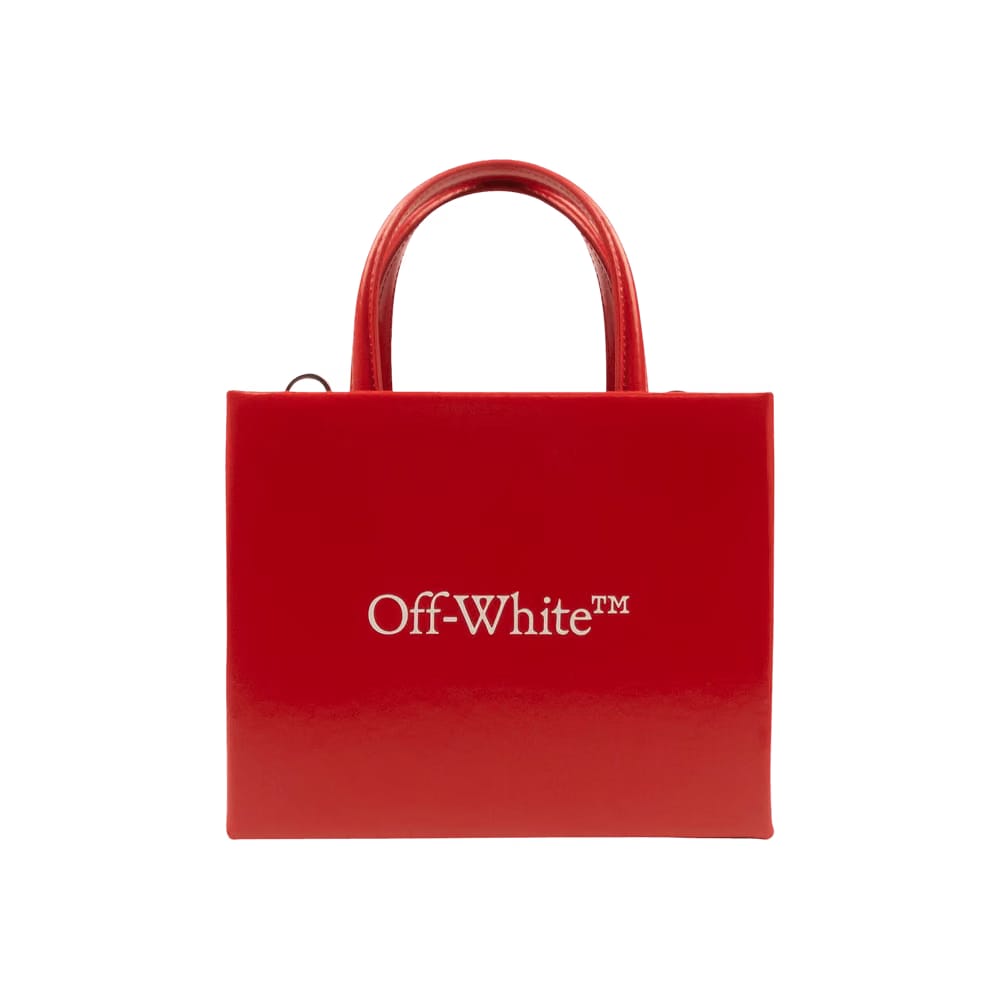 Off-White Logo Mini Box Tote Bag Red