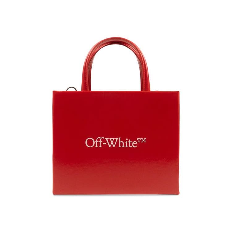 Off-White Logo Mini Box Tote Bag Red