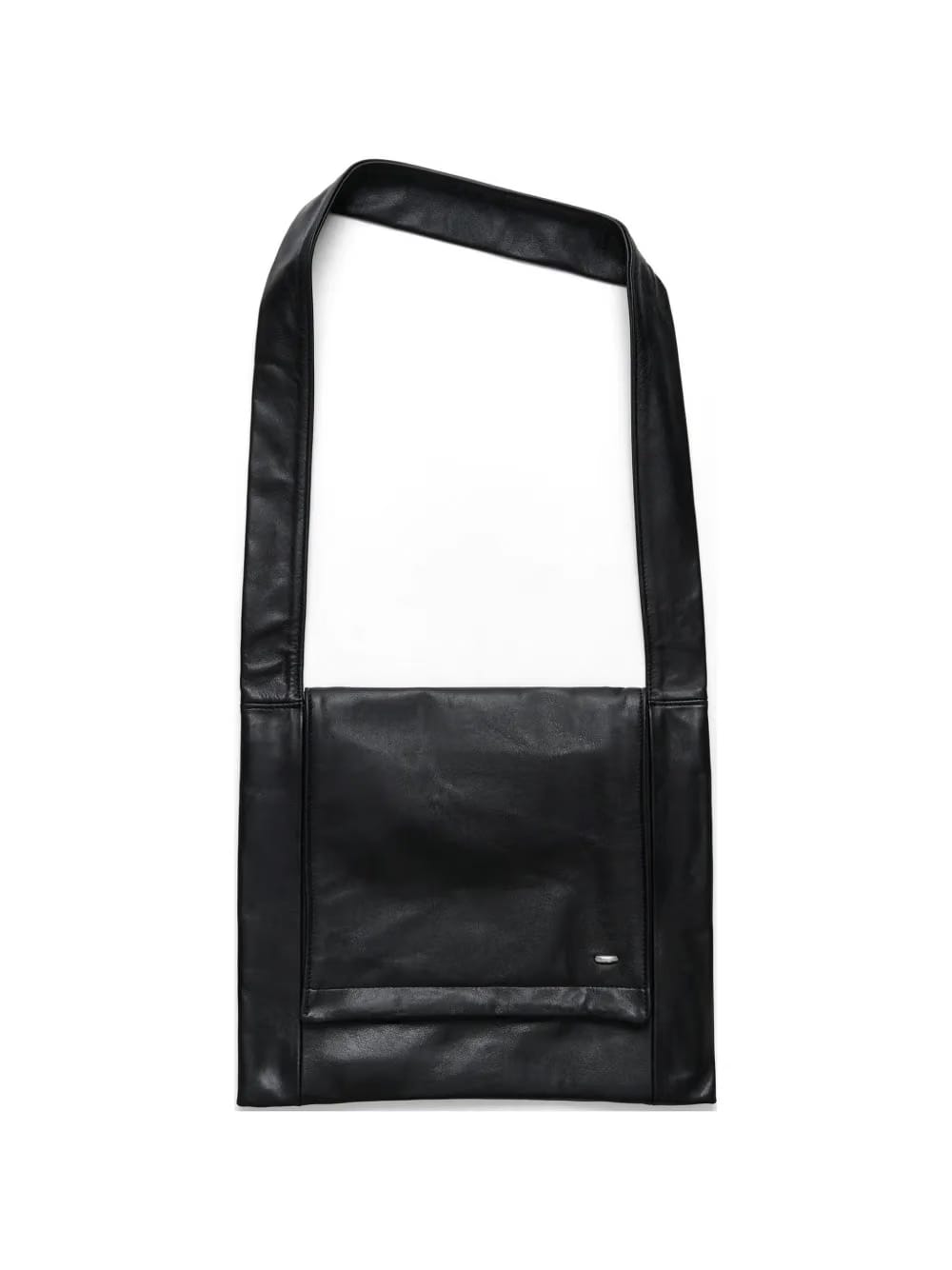 square-shape leather shoulder bag