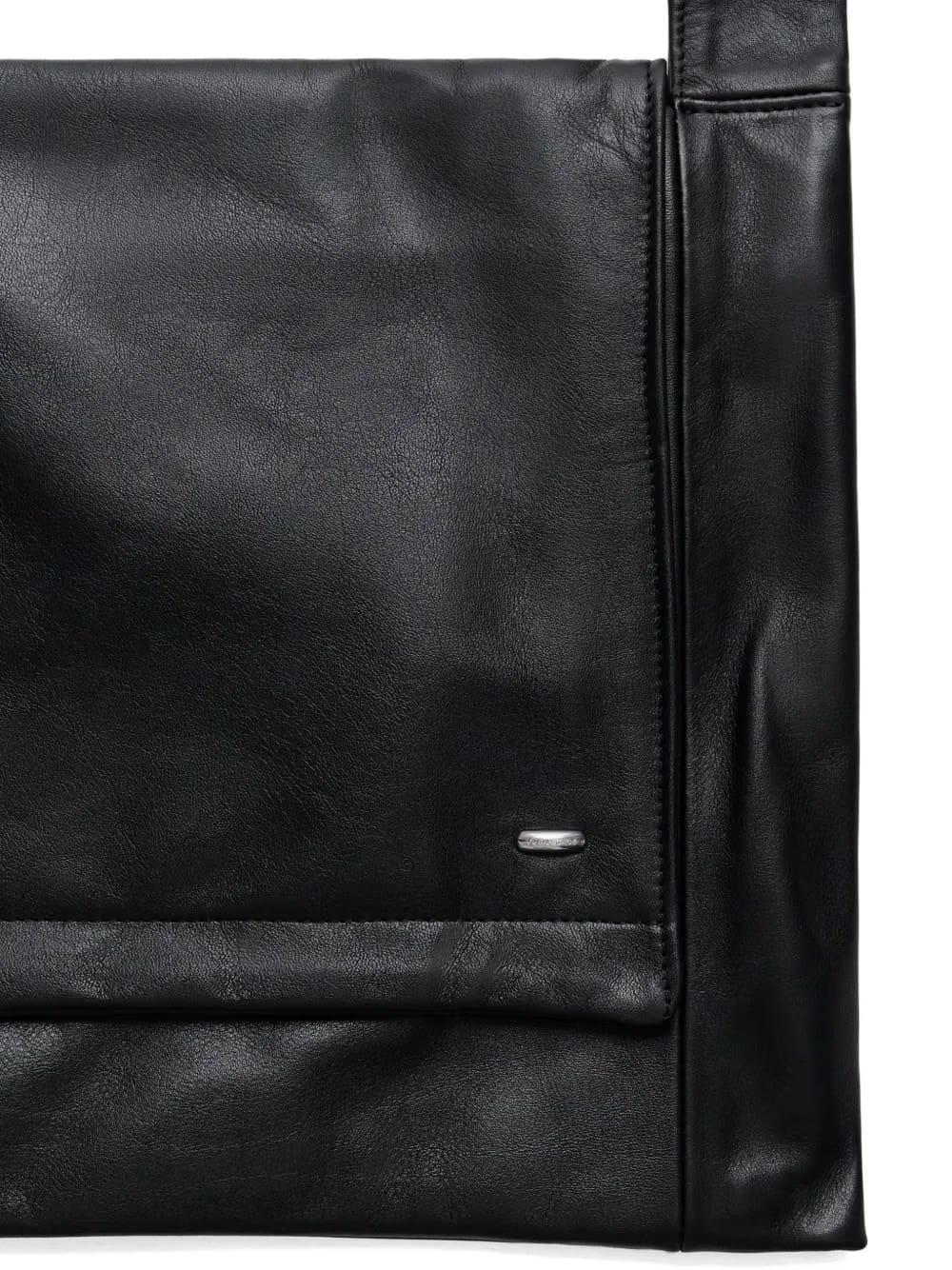 square-shape leather shoulder bag