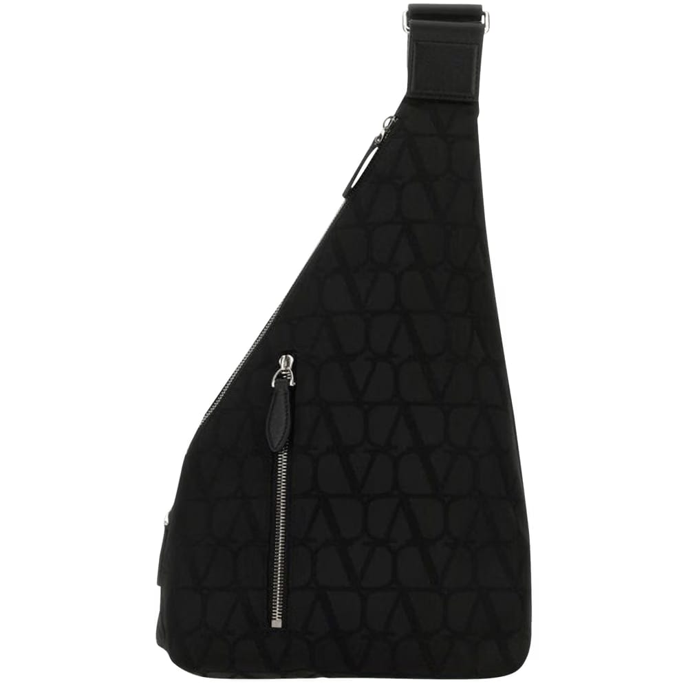 Valentino Toile Iconographe Zip Up One Shoulder Backpack Black