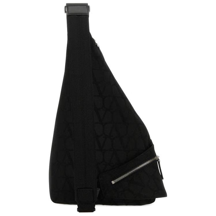 Valentino Toile Iconographe Zip Up One Shoulder Backpack Black