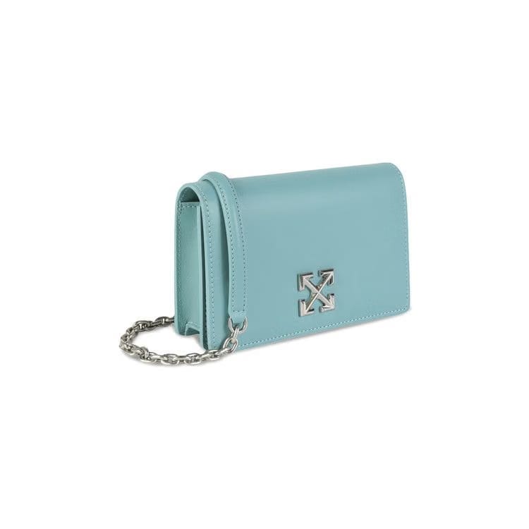 Off-White Jitney 0.5 Leather Shoulder Bag Light Blue