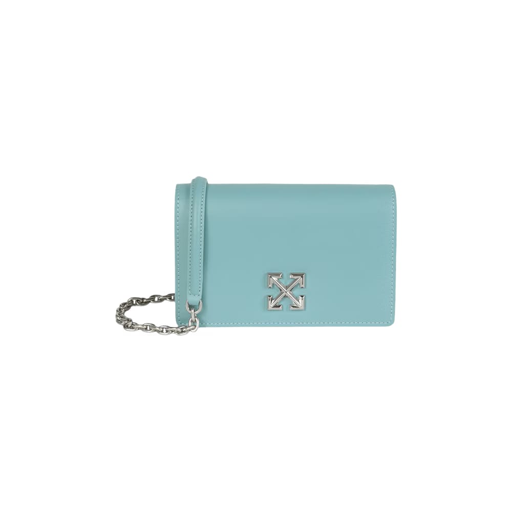 Off-White Jitney 0.5 Leather Shoulder Bag Light Blue