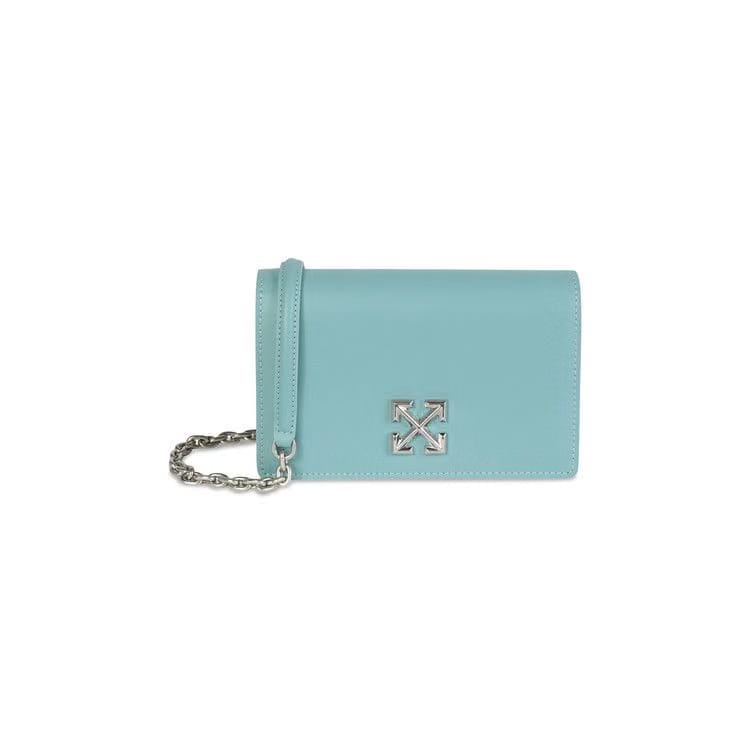 Off-White Jitney 0.5 Leather Shoulder Bag Light Blue