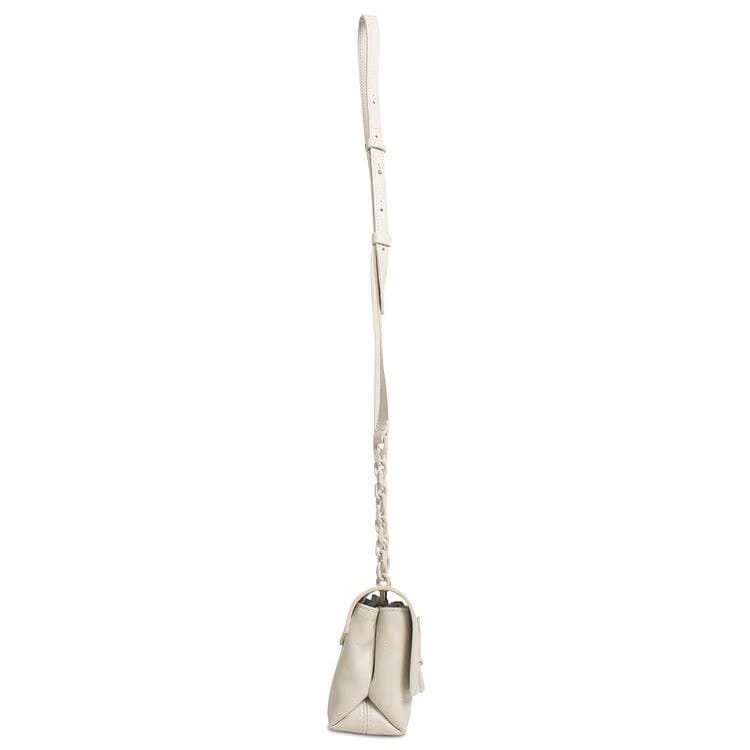 Off-White Leather Small Binder Clip Bag White