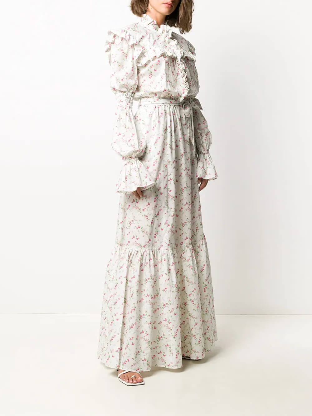 floral ruffle maxi dress