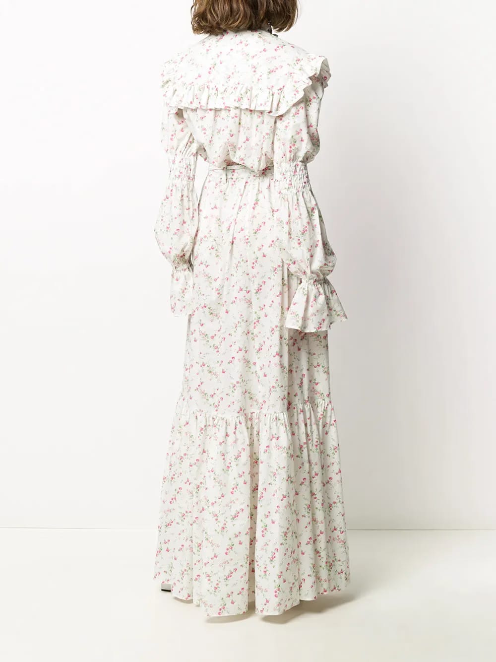 floral ruffle maxi dress