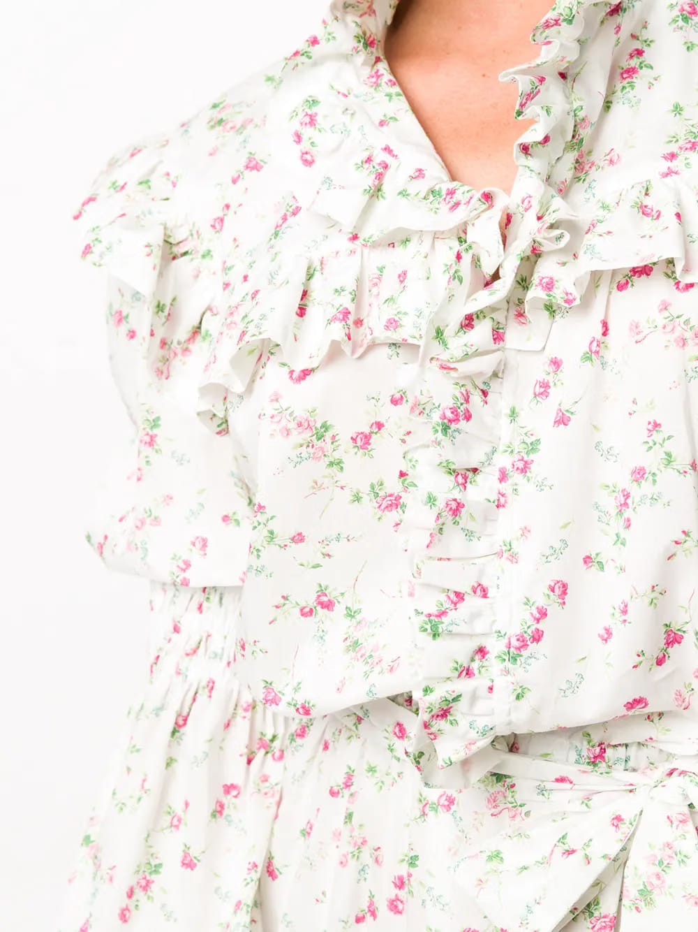 floral ruffle maxi dress