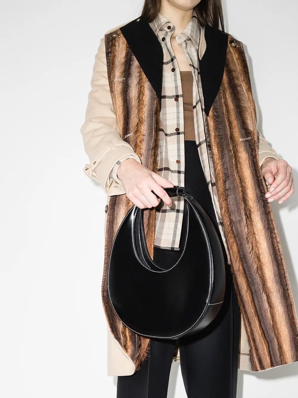 Moon leather tote bag