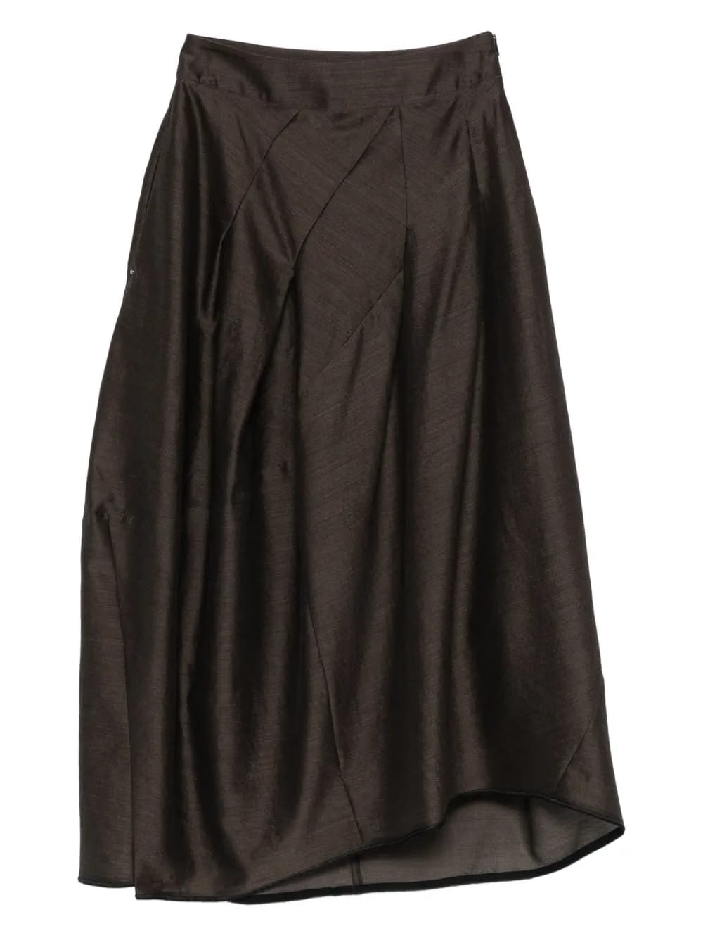 pleated panel midi skirt