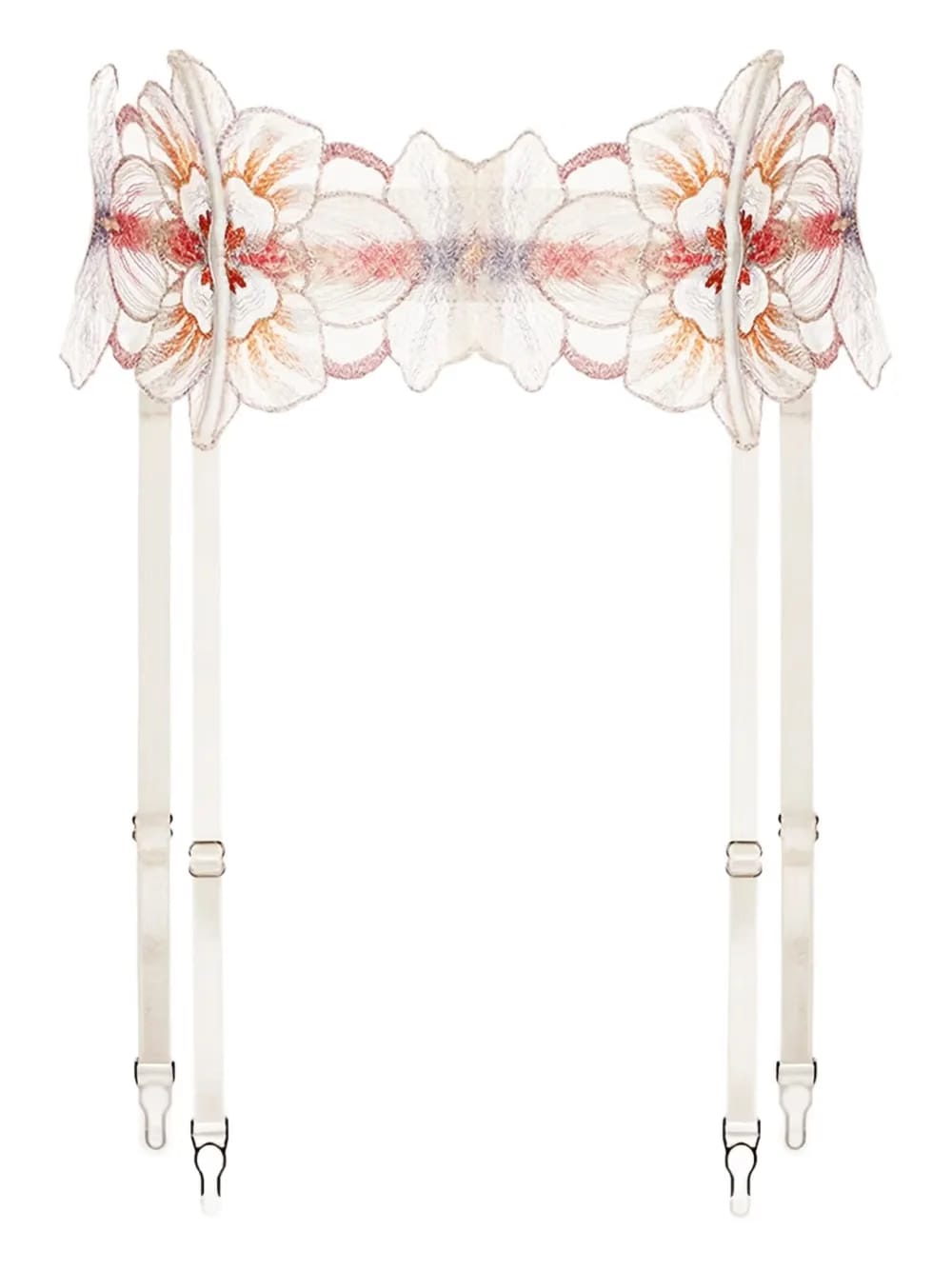 floral-embroidery garter belt