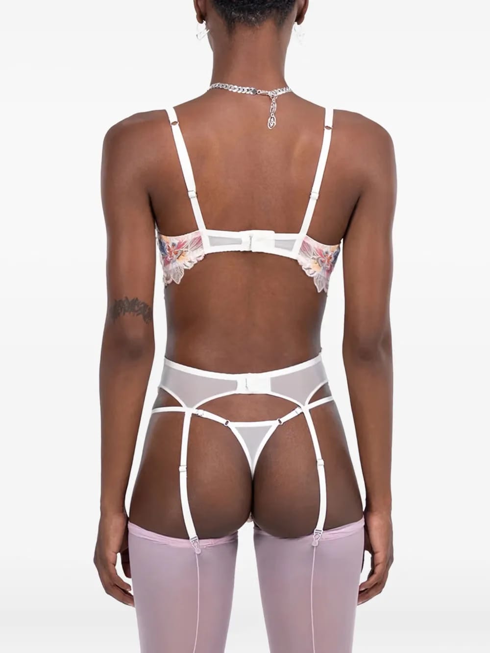 floral-embroidery garter belt