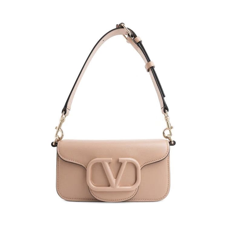 Valentino Logo Shoulder Bag Beige