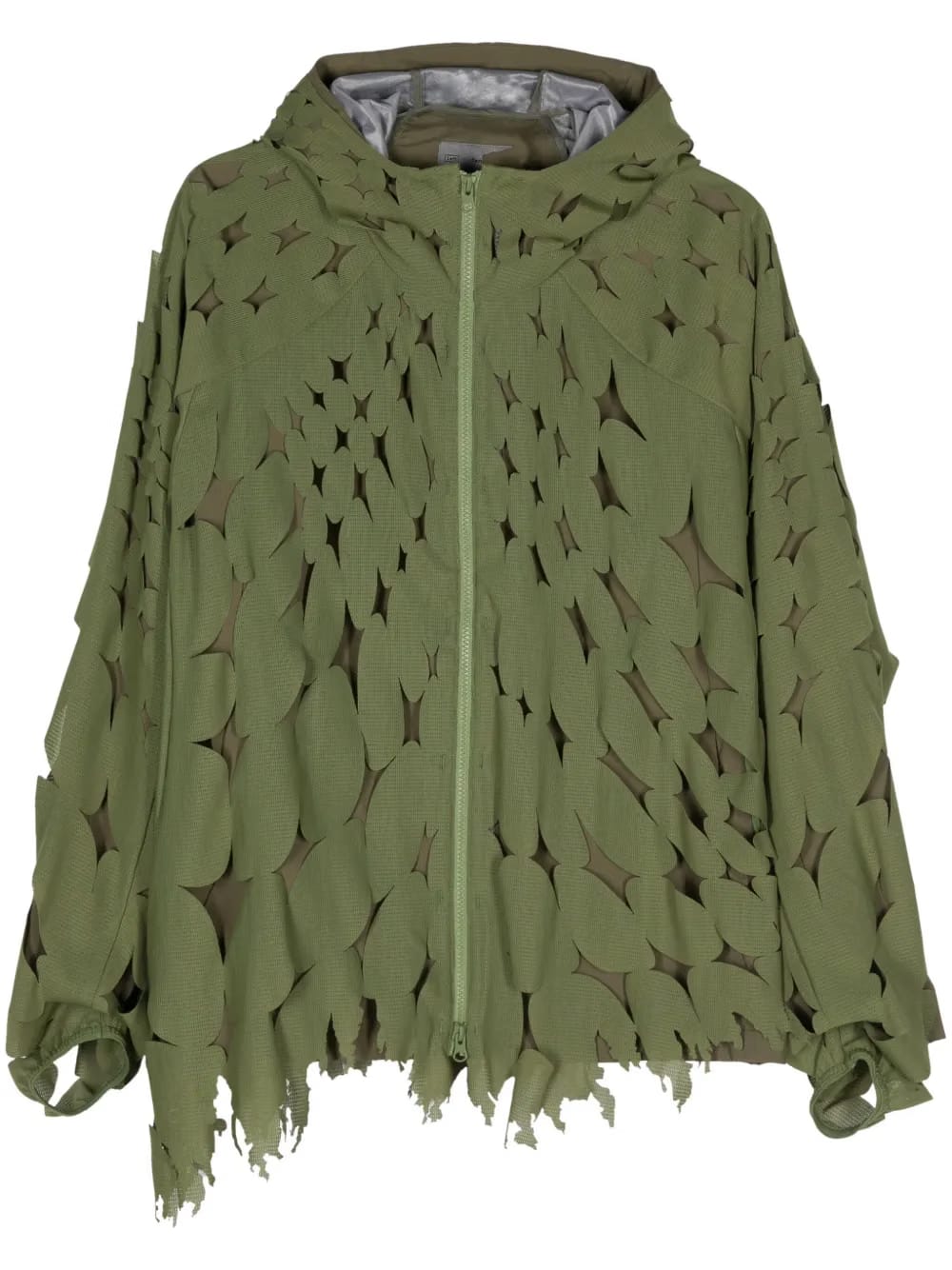 cut-out detail hooded jacket