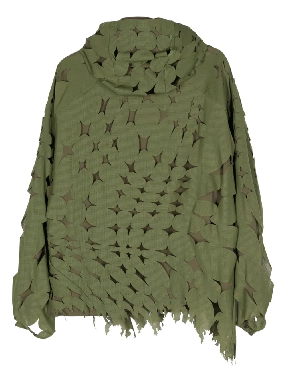 cut-out detail hooded jacket