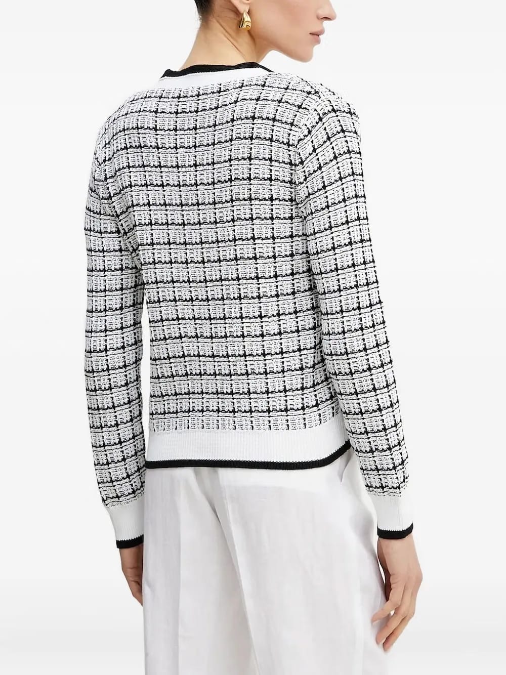 checked buttoned cardigan